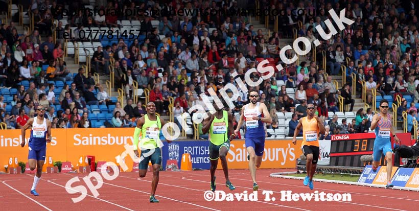 Kirani James wins the mens 400 metres at the Sainsbury's Birmingham Grand Prix. Photos: David T. Hewitson/Sports for All Pics
